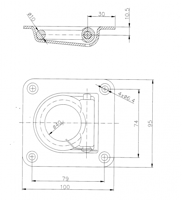 Zurrmulde mit Feder - 401706.002 - Befestigungsanker